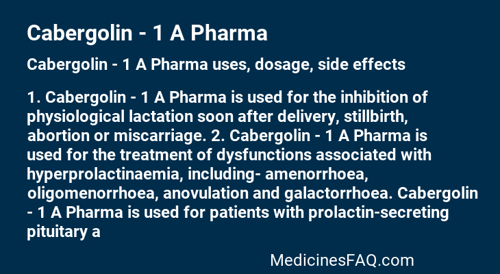 Cabergolin - 1 A Pharma