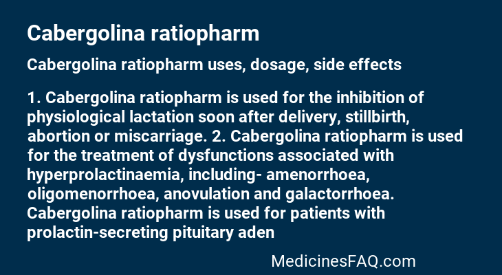 Cabergolina ratiopharm