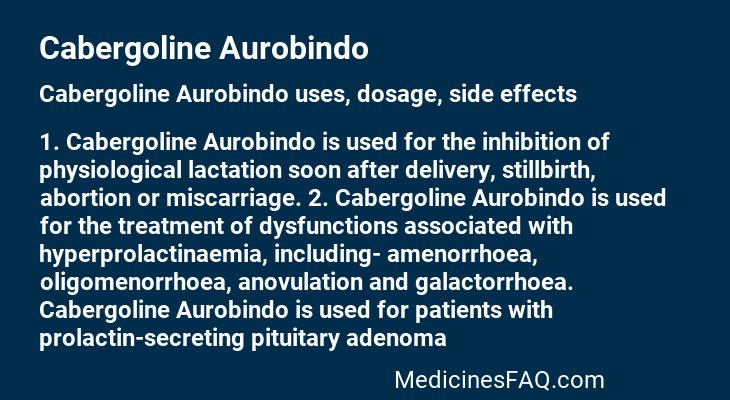 Cabergoline Aurobindo