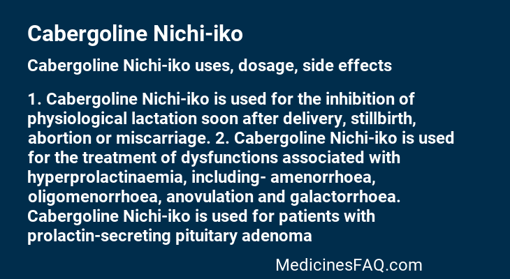 Cabergoline Nichi-iko