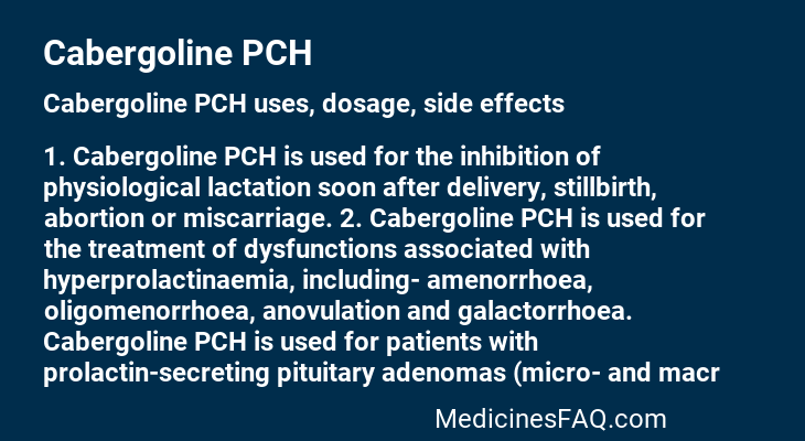Cabergoline PCH