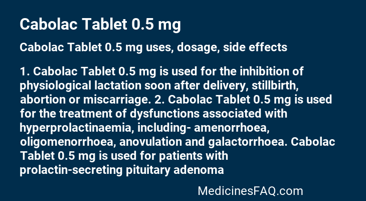 Cabolac Tablet 0.5 mg