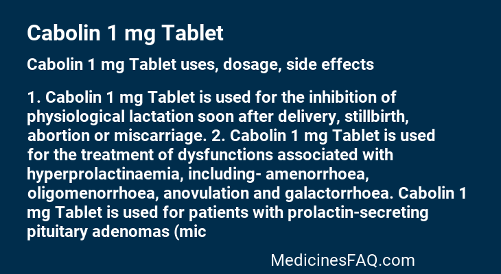 Cabolin 1 mg Tablet