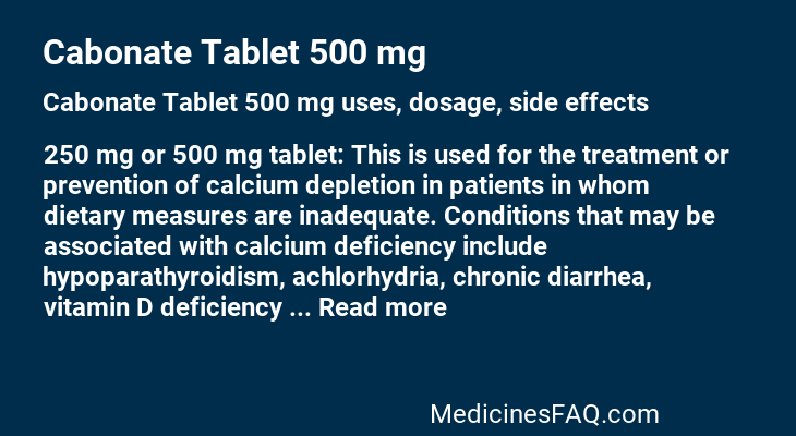 Cabonate Tablet 500 mg