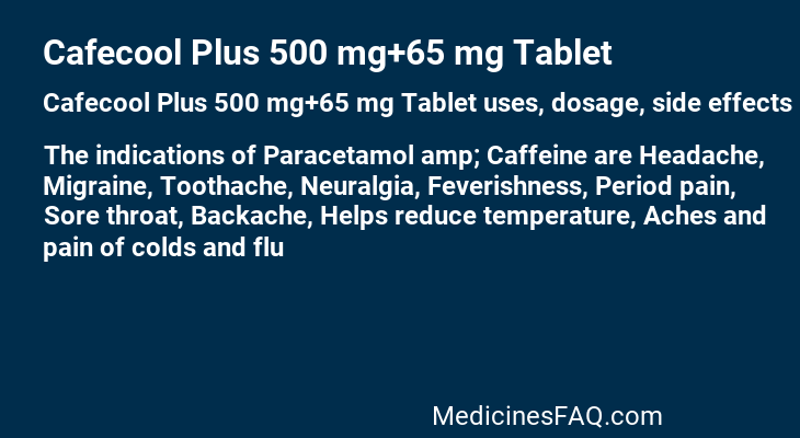 Cafecool Plus 500 mg+65 mg Tablet