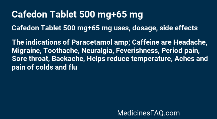 Cafedon Tablet 500 mg+65 mg