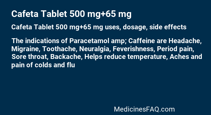 Cafeta Tablet 500 mg+65 mg