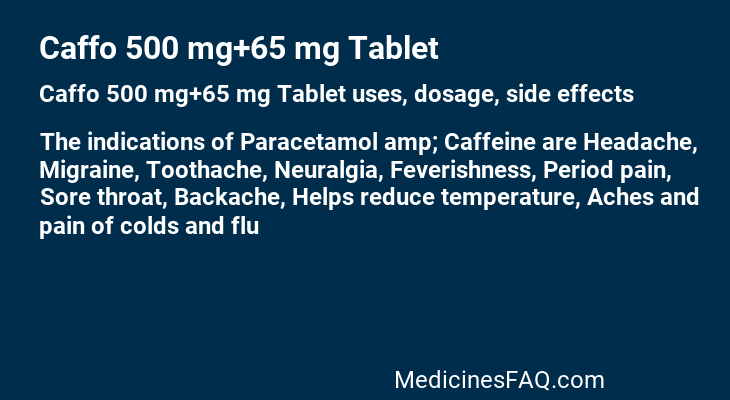 Caffo 500 mg+65 mg Tablet