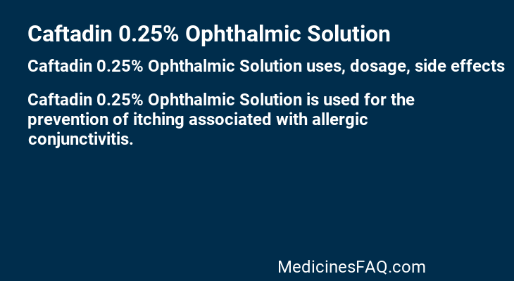 Caftadin 0.25% Ophthalmic Solution