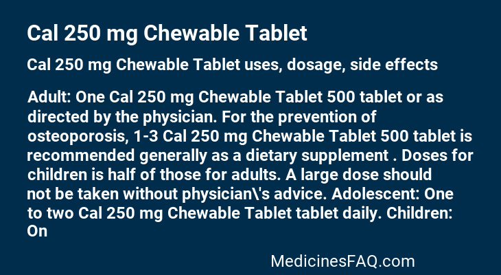 Cal 250 mg Chewable Tablet