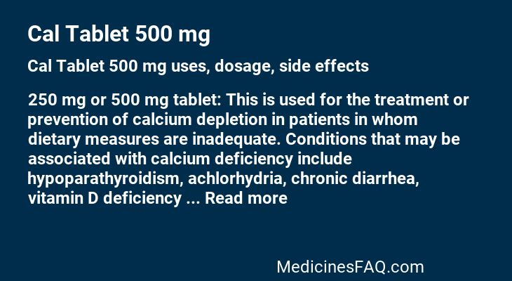 Cal Tablet 500 mg