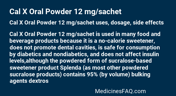 Cal X Oral Powder 12 mg/sachet