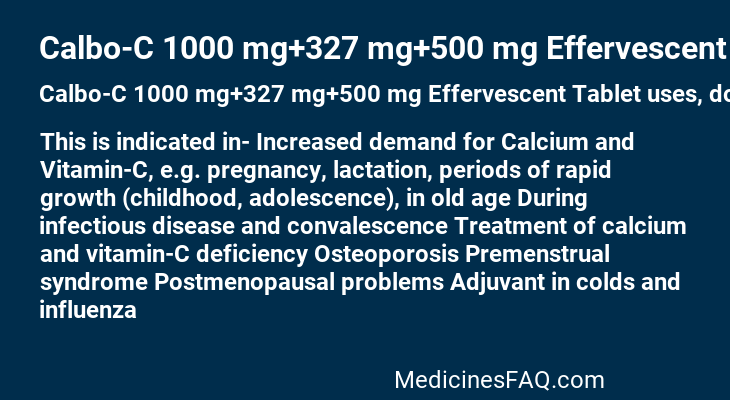 Calbo-C 1000 mg+327 mg+500 mg Effervescent Tablet