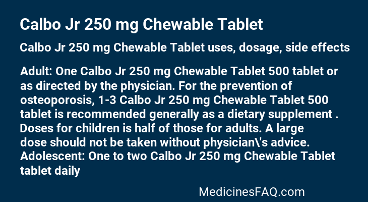 Calbo Jr 250 mg Chewable Tablet