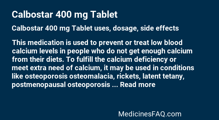 Calbostar 400 mg Tablet