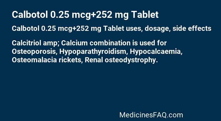 Calbotol 0.25 mcg+252 mg Tablet