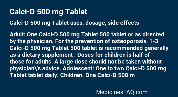 Calci-D 500 mg Tablet