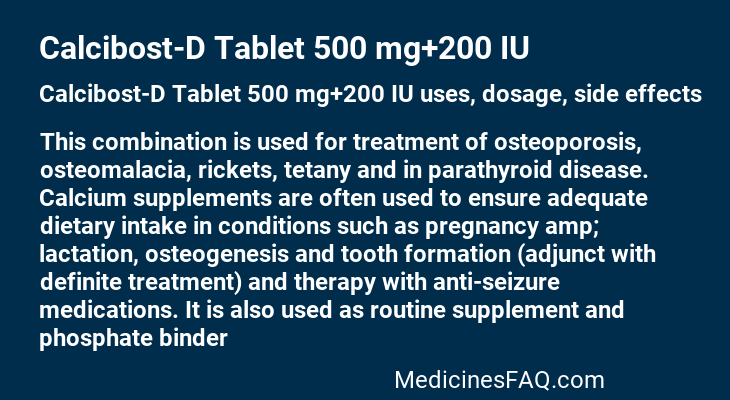 Calcibost-D Tablet 500 mg+200 IU