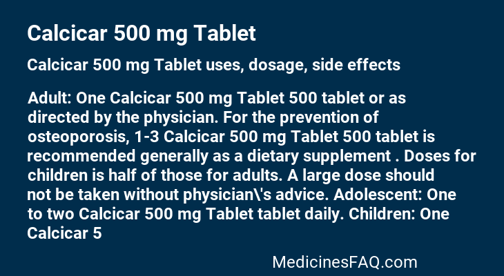 Calcicar 500 mg Tablet