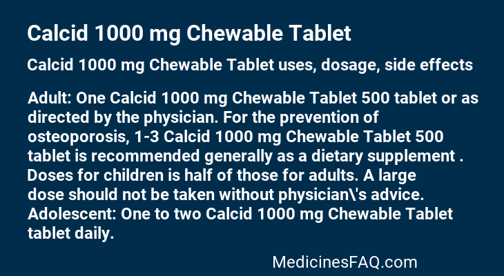 Calcid 1000 mg Chewable Tablet