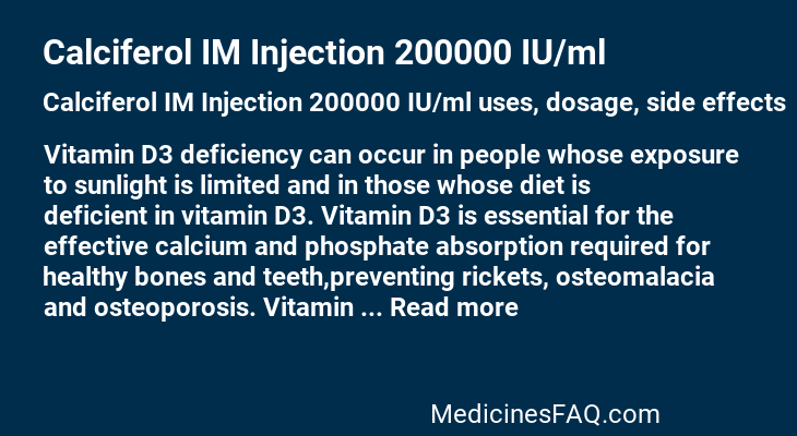 Calciferol IM Injection 200000 IU/ml