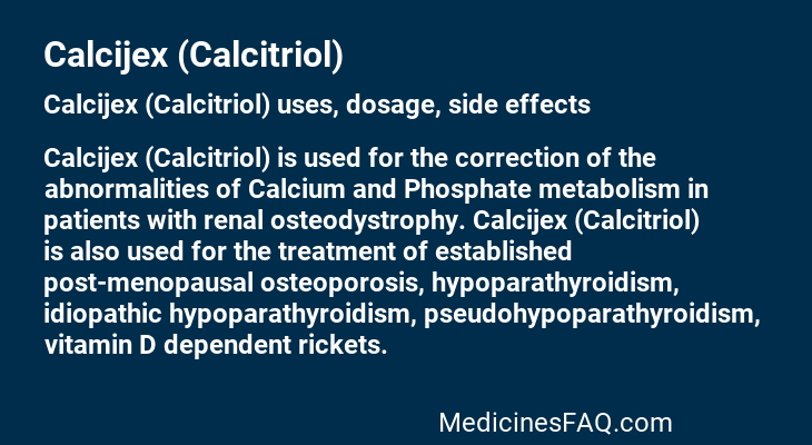 Calcijex (Calcitriol)