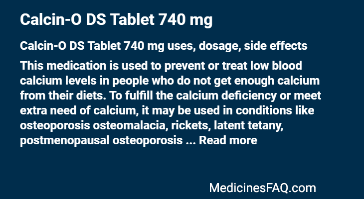 Calcin-O DS Tablet 740 mg