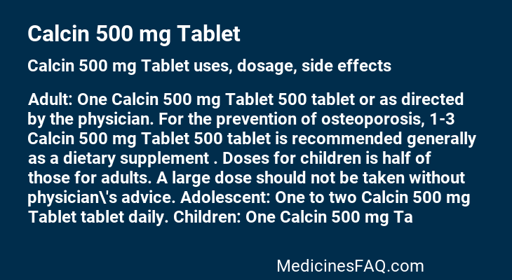 Calcin 500 mg Tablet