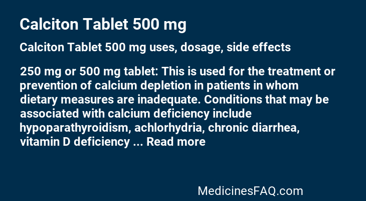 Calciton Tablet 500 mg