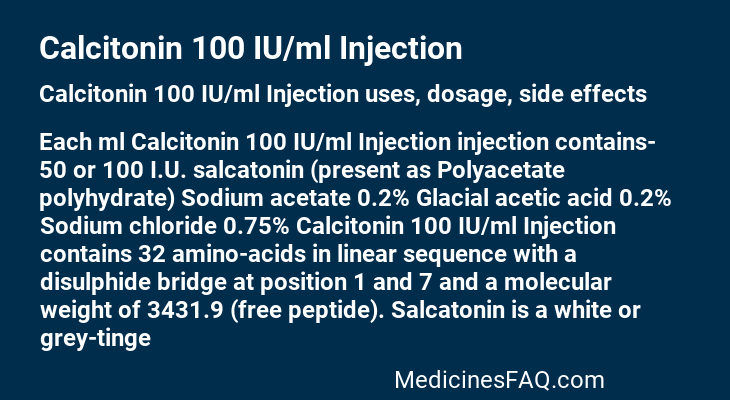 Calcitonin 100 IU/ml Injection