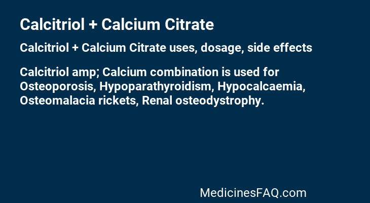 Calcitriol + Calcium Citrate