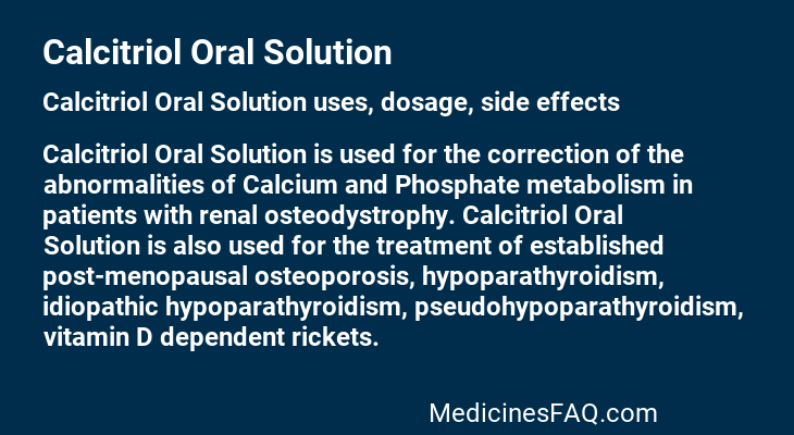Calcitriol Oral Solution