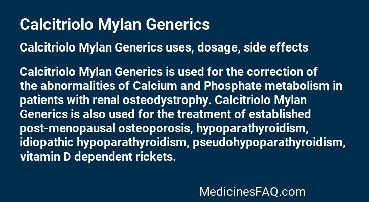 Calcitriolo Mylan Generics