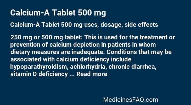 Calcium-A Tablet 500 mg
