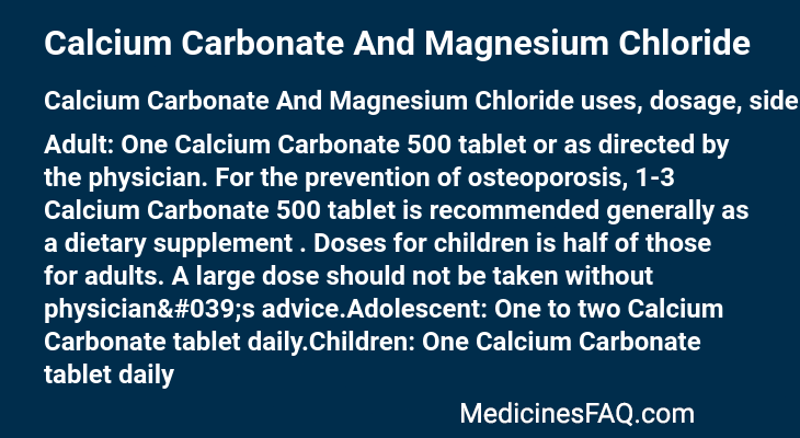 Calcium Carbonate And Magnesium Chloride