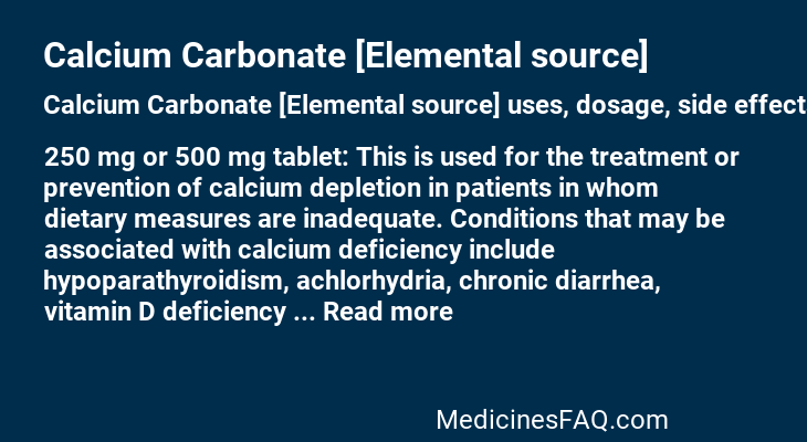 Calcium Carbonate [Elemental source]