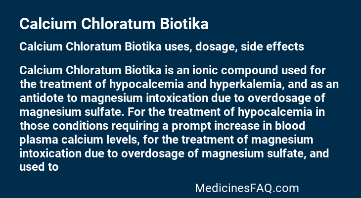 Calcium Chloratum Biotika