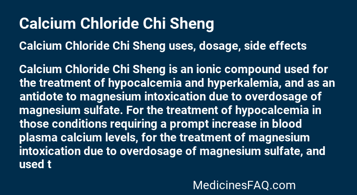 Calcium Chloride Chi Sheng