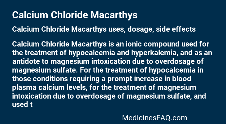 Calcium Chloride Macarthys