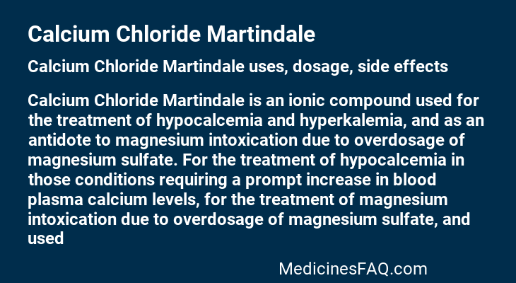 Calcium Chloride Martindale