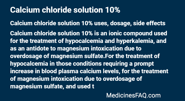 Calcium chloride solution 10%