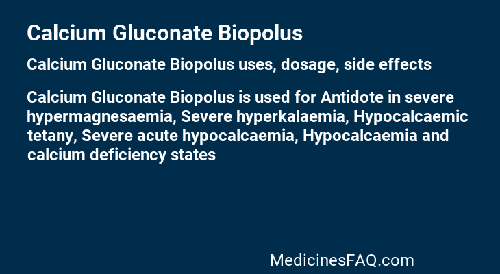 Calcium Gluconate Biopolus