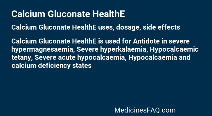 Calcium Gluconate HealthE