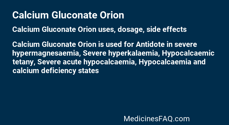 Calcium Gluconate Orion
