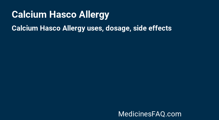 Calcium Hasco Allergy