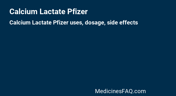 Calcium Lactate Pfizer