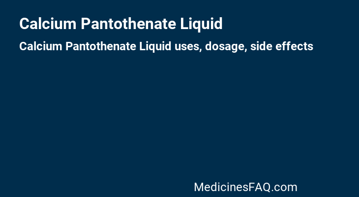 Calcium Pantothenate Liquid