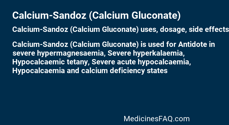 Calcium-Sandoz (Calcium Gluconate)