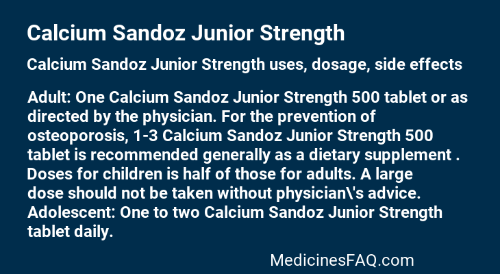 Calcium Sandoz Junior Strength