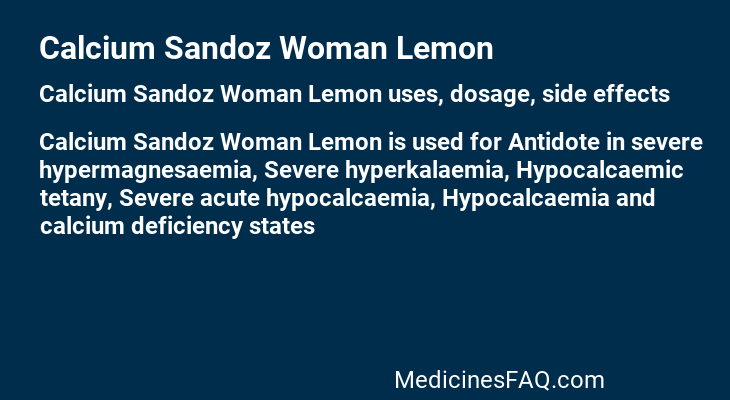 Calcium Sandoz Woman Lemon